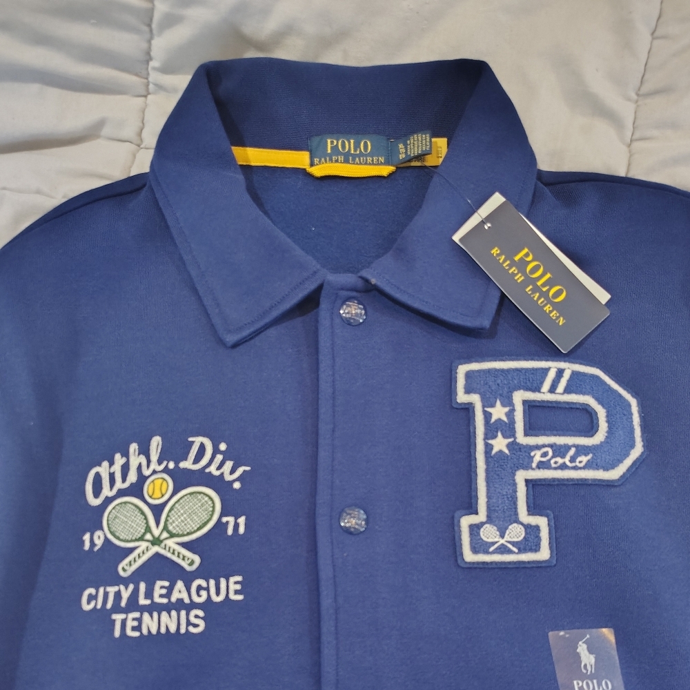 Polo by Ralph Lauren Men’s Blue & White Varsity Jacket Size Large NWT - Picture 3 of 7